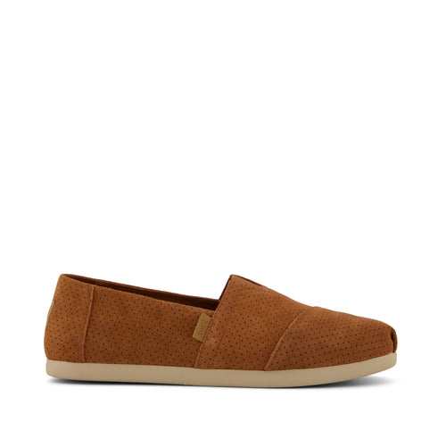 Alpargata Classic - Amber Brown Perforated Suede Side View