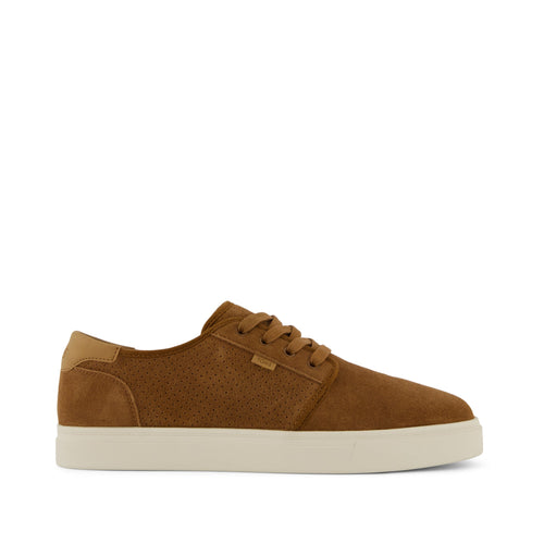 Carlo 2.0 Sneaker - Walnut Brown Perforated Suede Side View