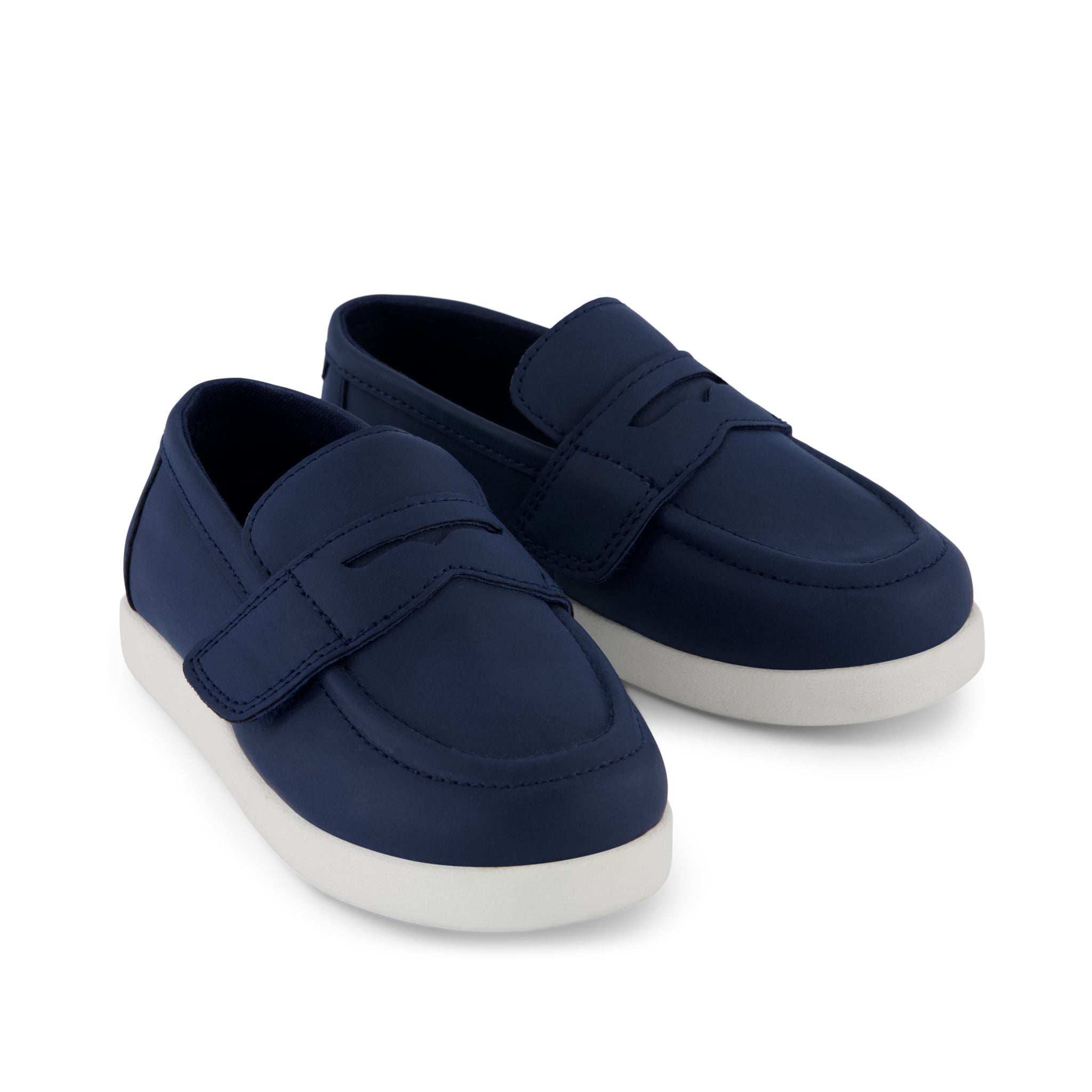 Toddler Oliver Loafer - Navy Nubuck PU Front View