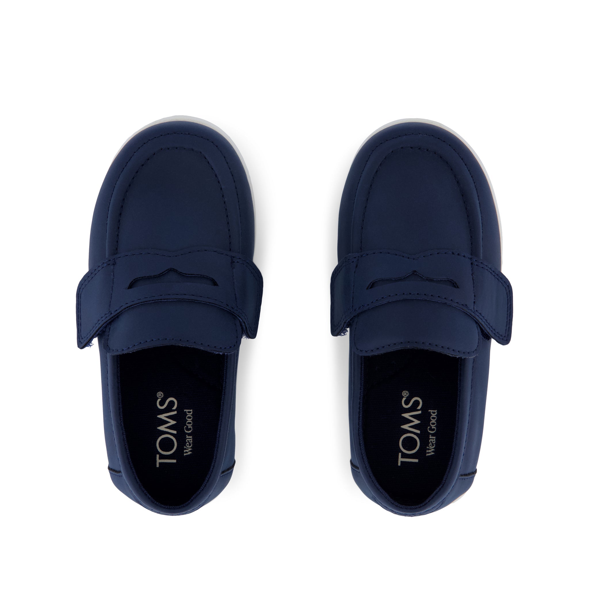Toddler Oliver Loafer - Navy Nubuck PU Top View