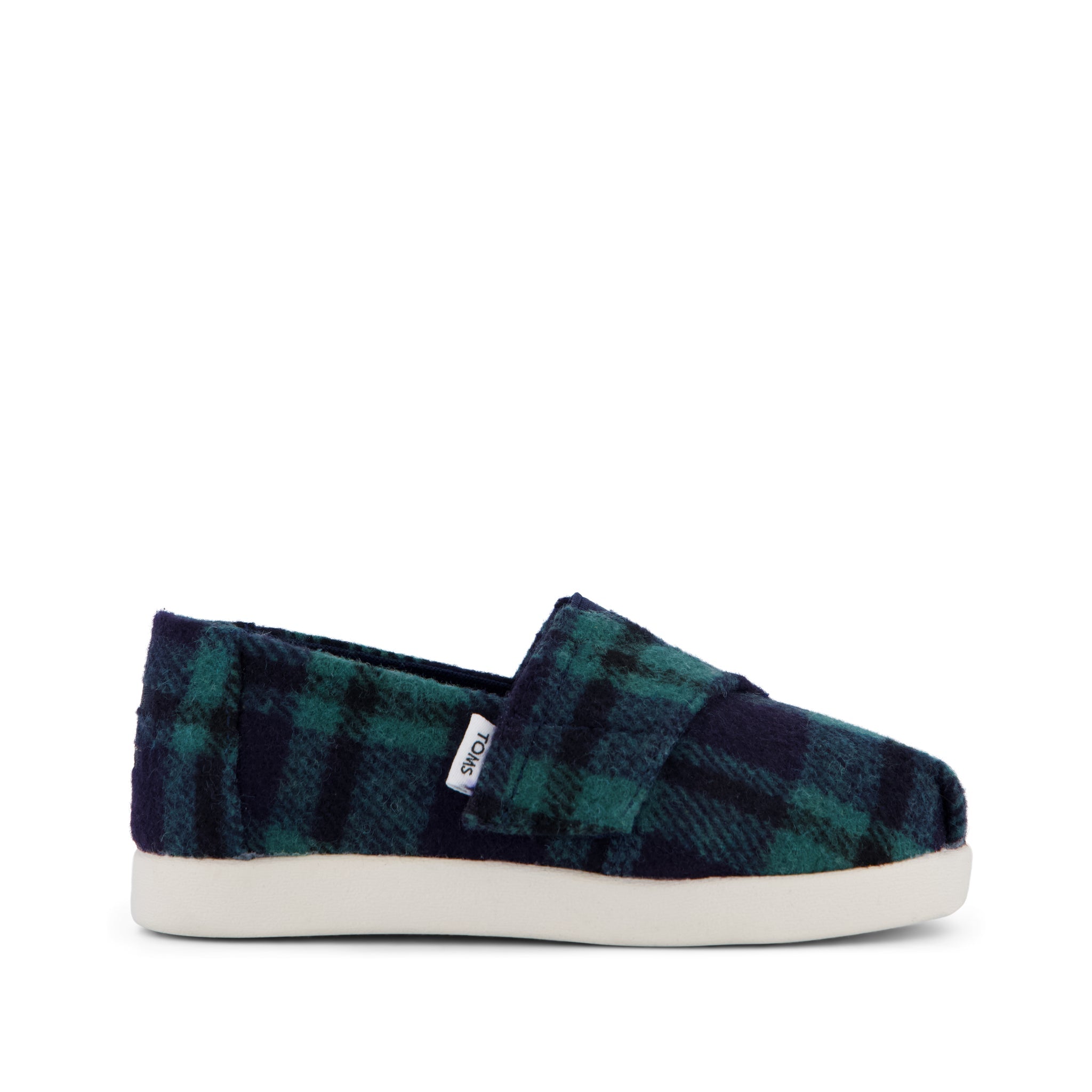 Alpargata Classic Toddler Shoe - Navy Plaid Side View