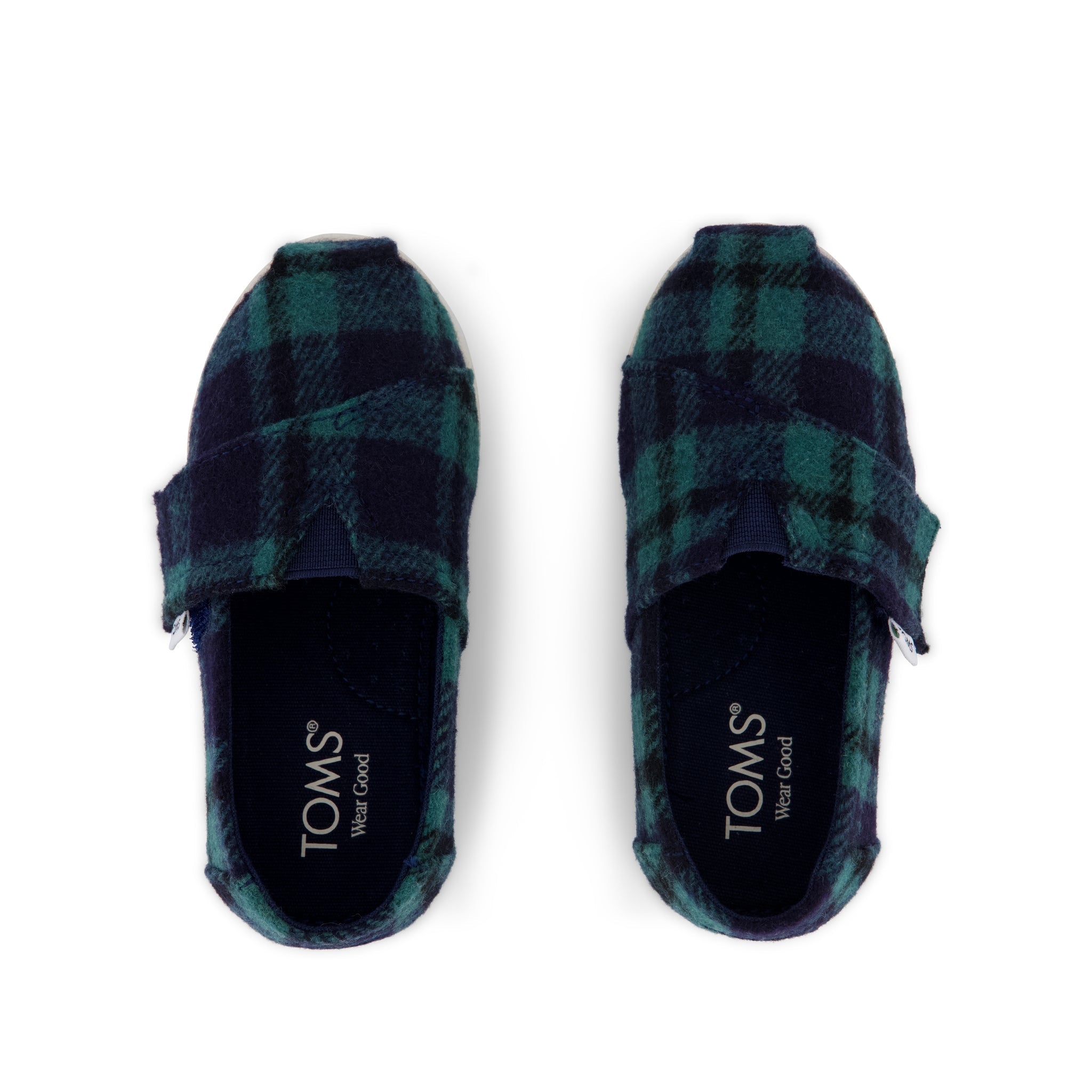 Alpargata Classic Toddler Shoe - Navy Plaid Top View