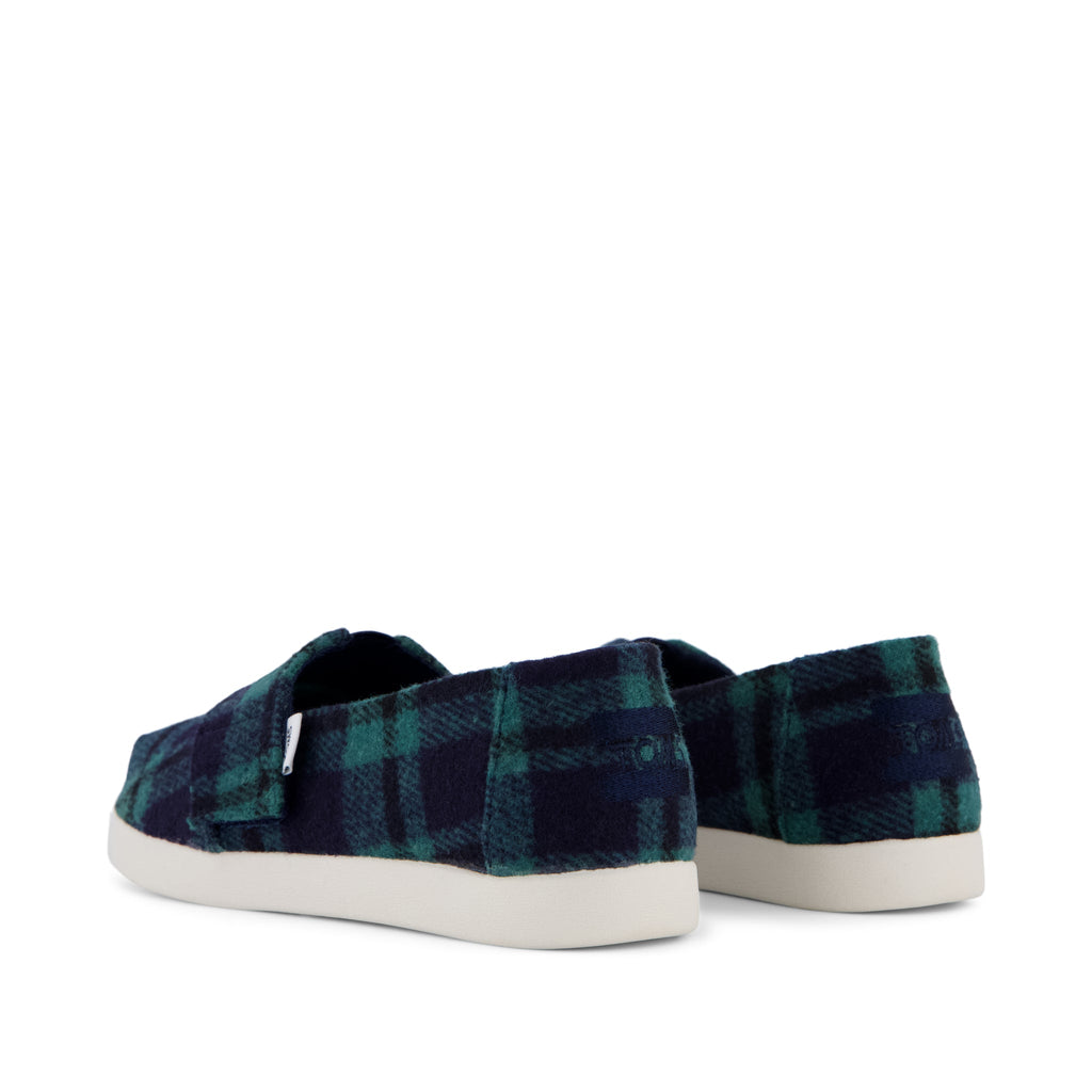 Alpargata Classic Kids Shoe - Navy Plaid Back View