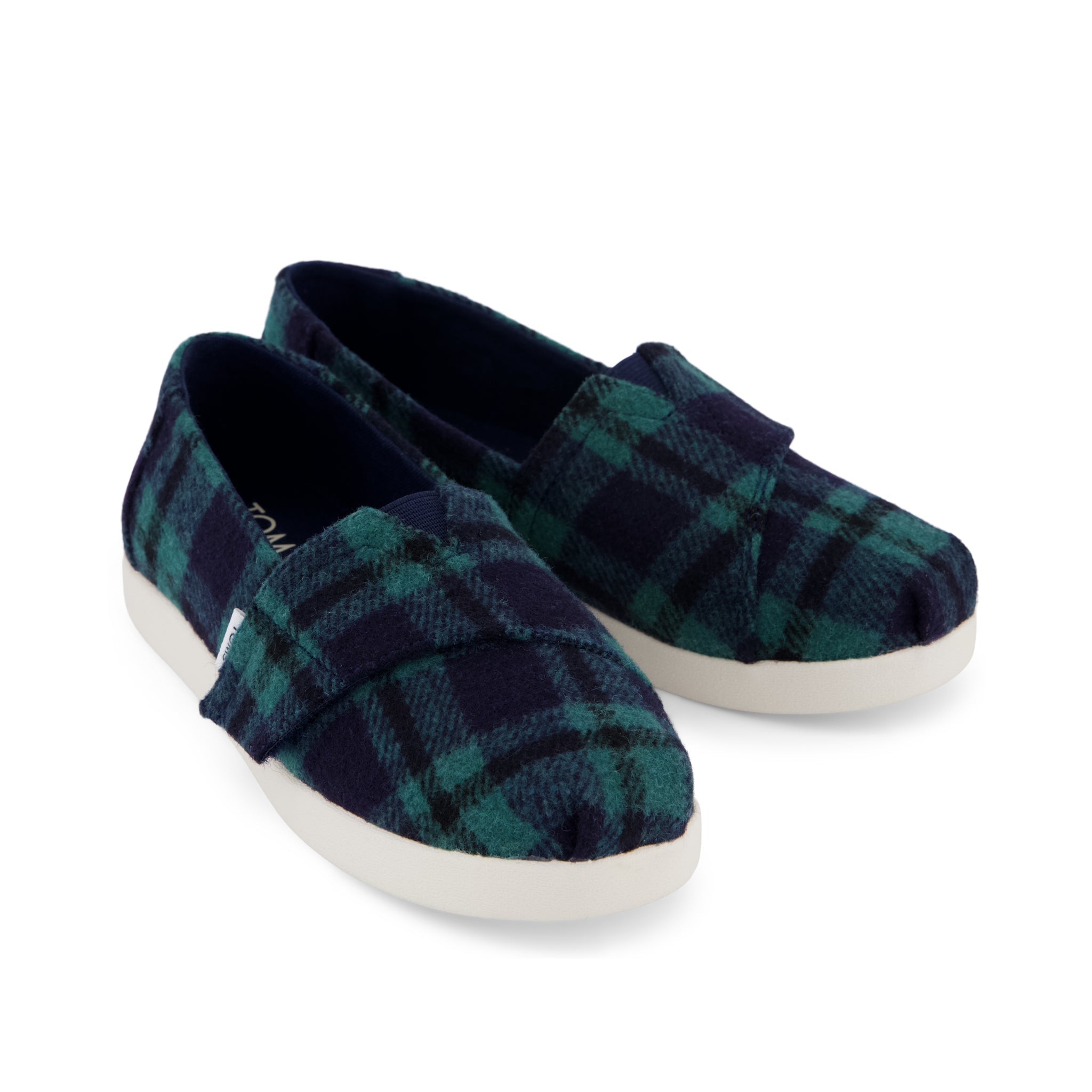 Alpargata Classic Kids Shoe - Navy Plaid Front View