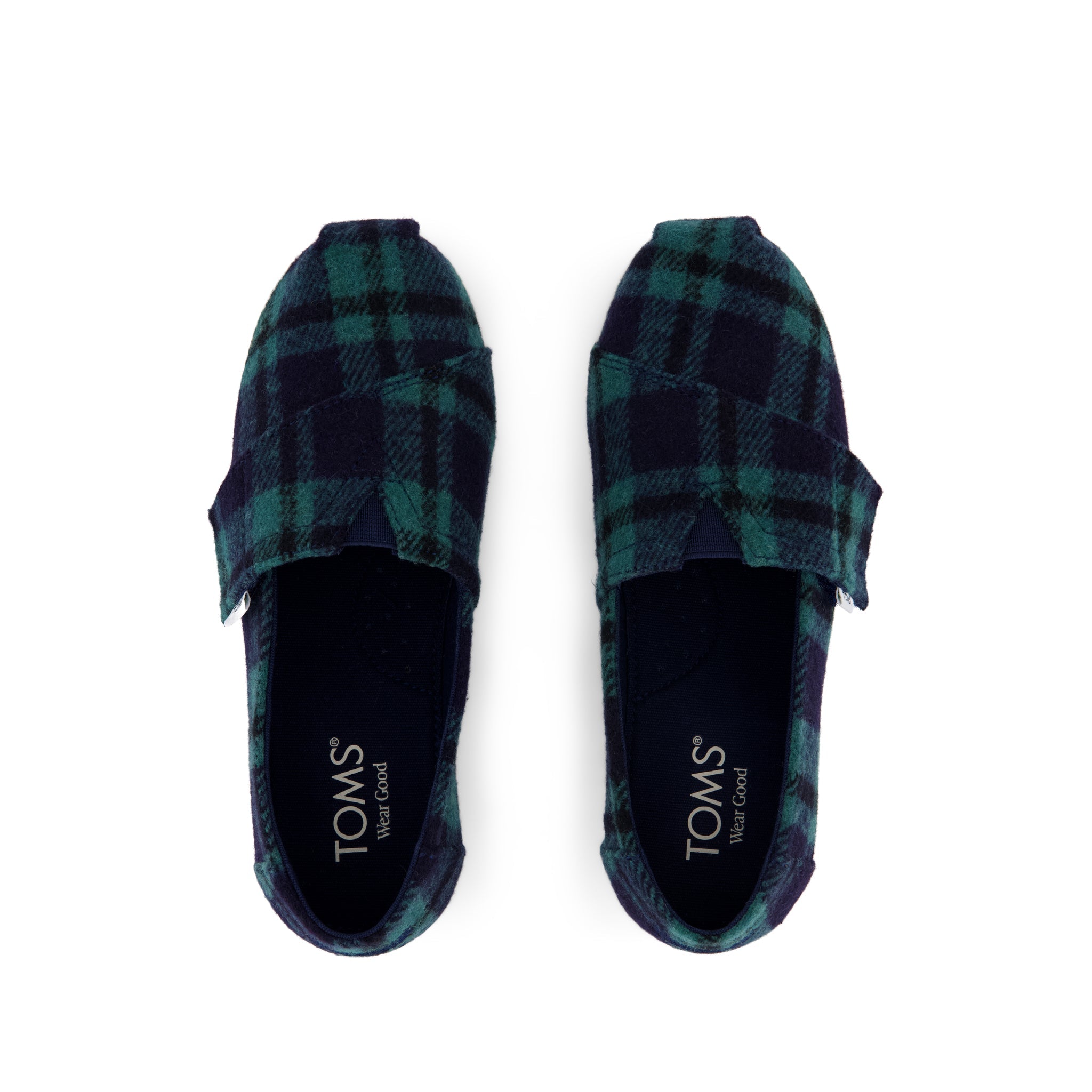Alpargata Classic Kids Shoe - Navy Plaid Top View