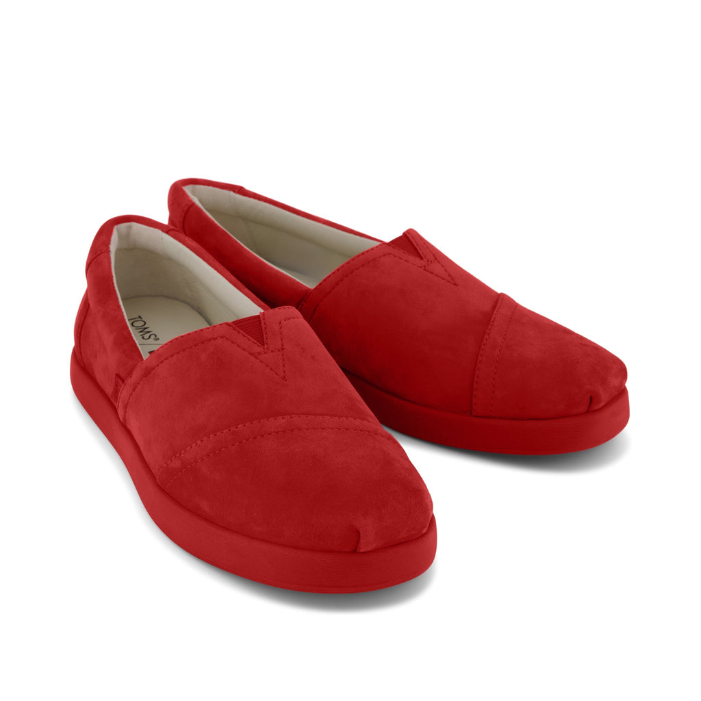TOMS x Jamie Mizrahi Alp FWD  - Cherry Red Suede Front View