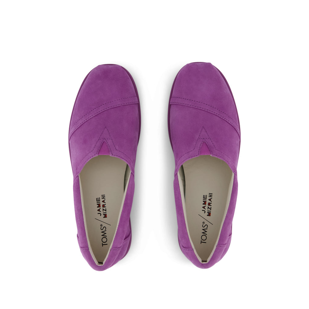 TOMS x Jamie Mizrahi Alp FWD  - Bright Mulberry Purple Suede Top View