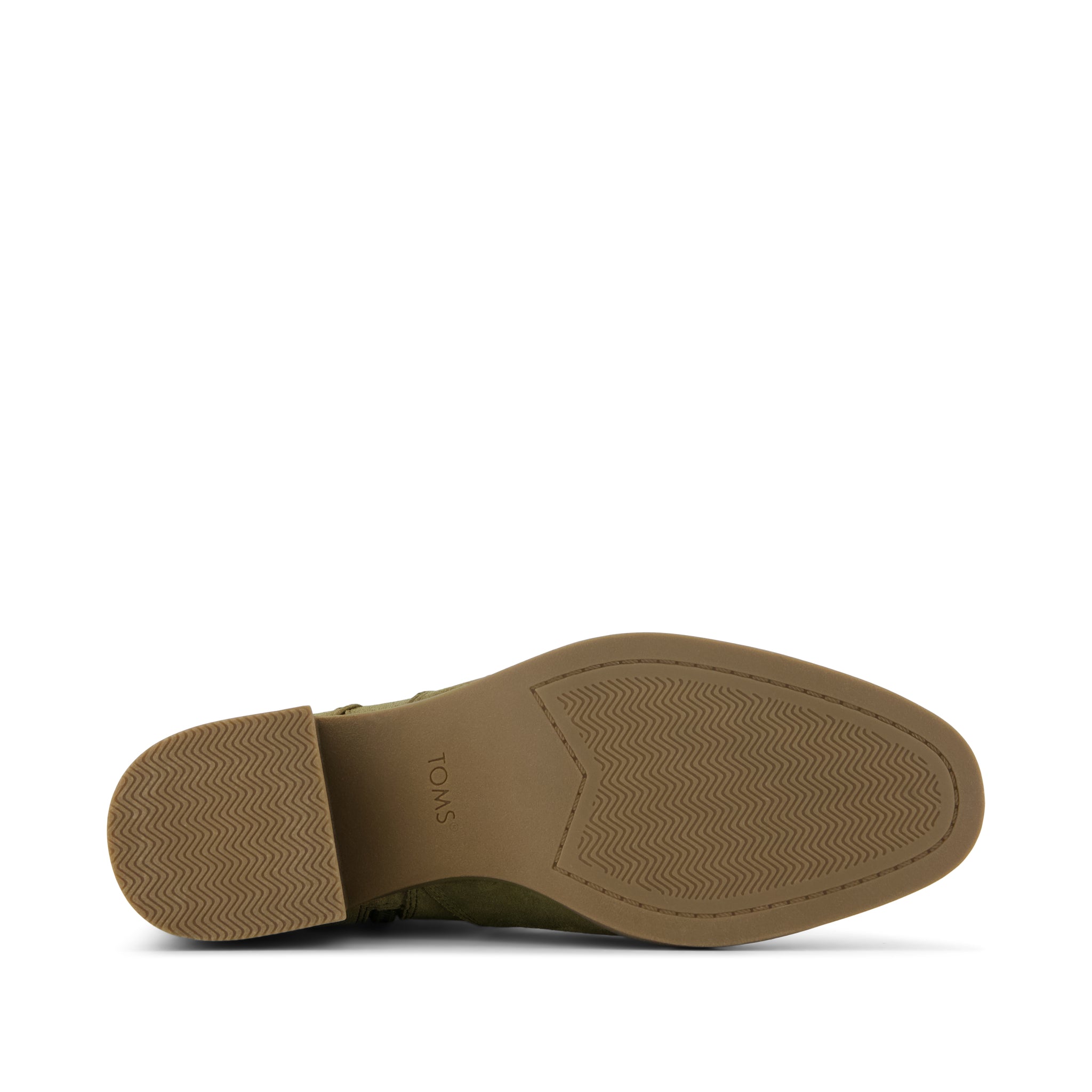 Delilah Heeled Boot - Water Repellent Military Olive Suede Bottom Sole View