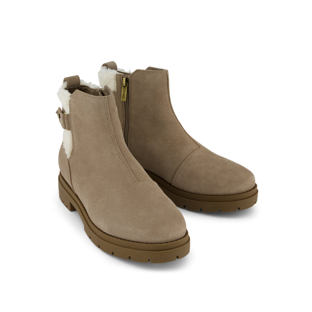 Astrid Boot - Water Repellent Dune Grey Suede Front View