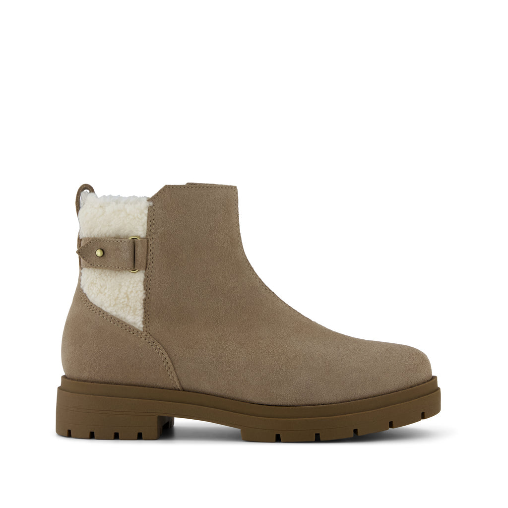 Astrid Boot - Water Repellent Dune Grey Suede Side View