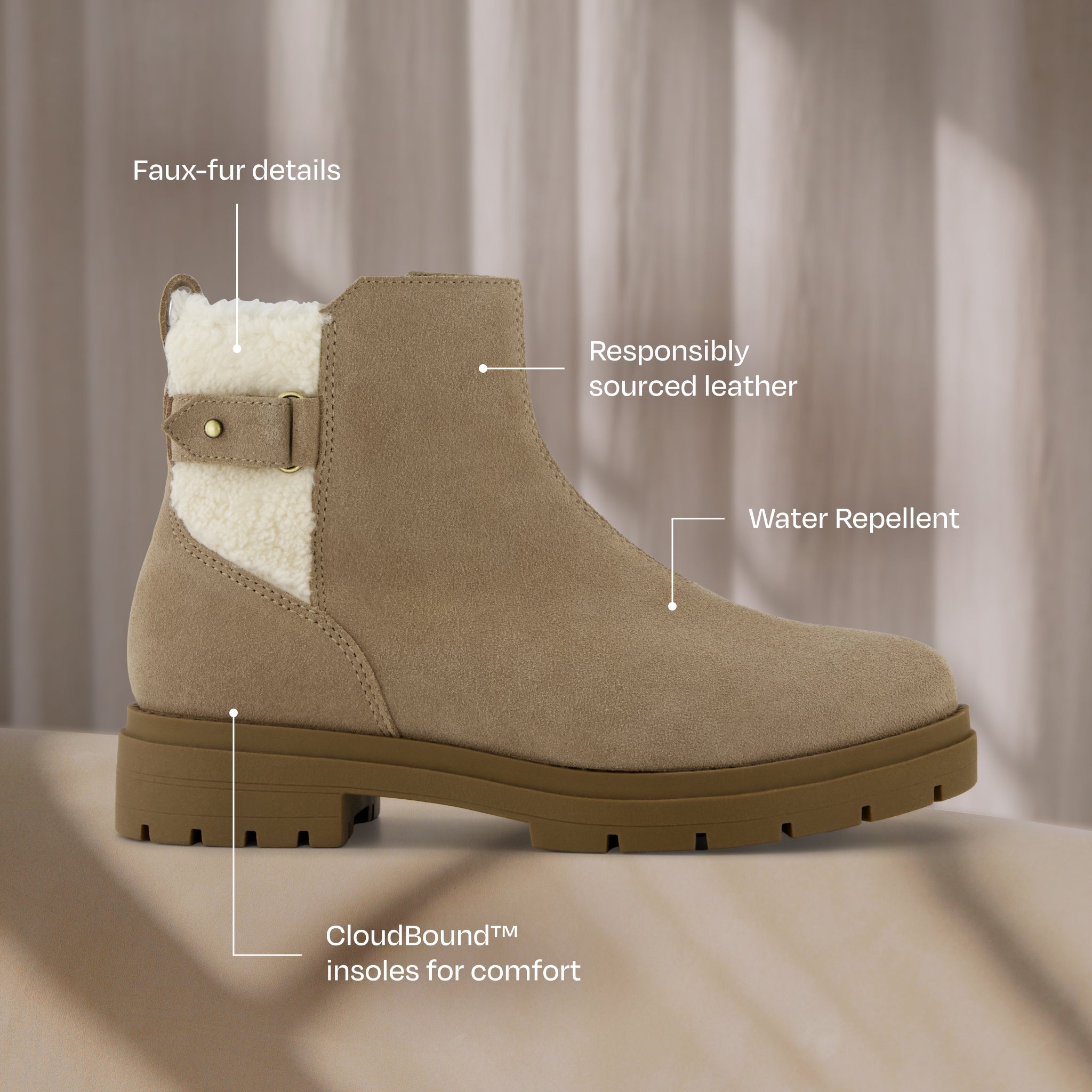 Astrid Boot - Water Repellent Dune Grey Suede