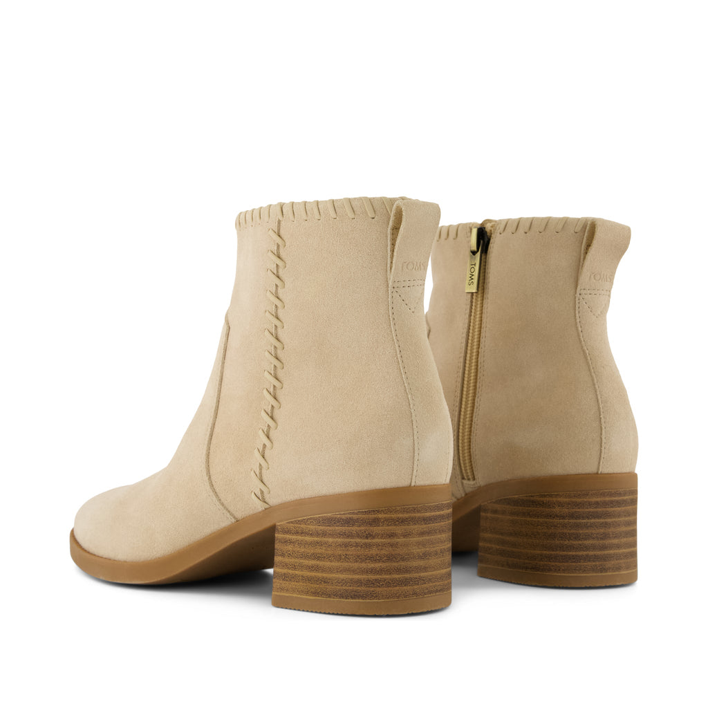 Delilah Boot - Water Repellent Oatmeal Beige Suede Back View