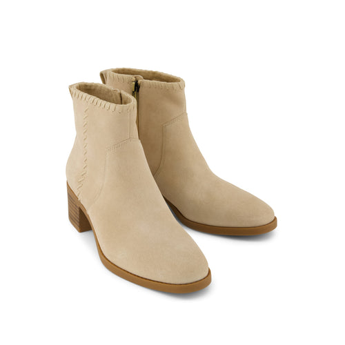 Delilah Boot - Water Repellent Oatmeal Beige Suede Front View