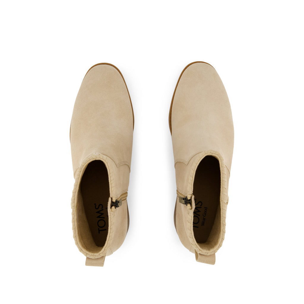 Delilah Boot - Water Repellent Oatmeal Beige Suede Top View
