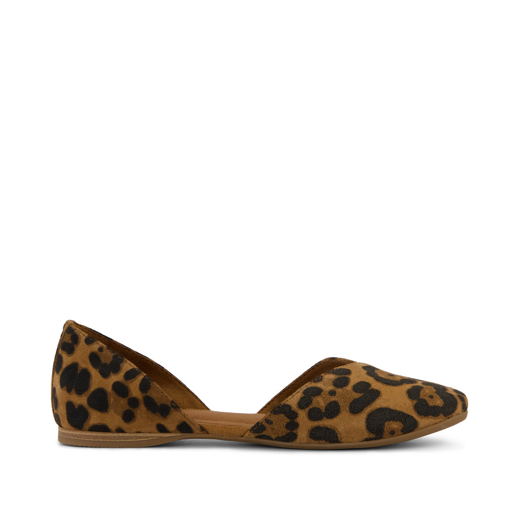 Gemma D'Orsay Flat - Brown Sugar Leopard Suede Side View