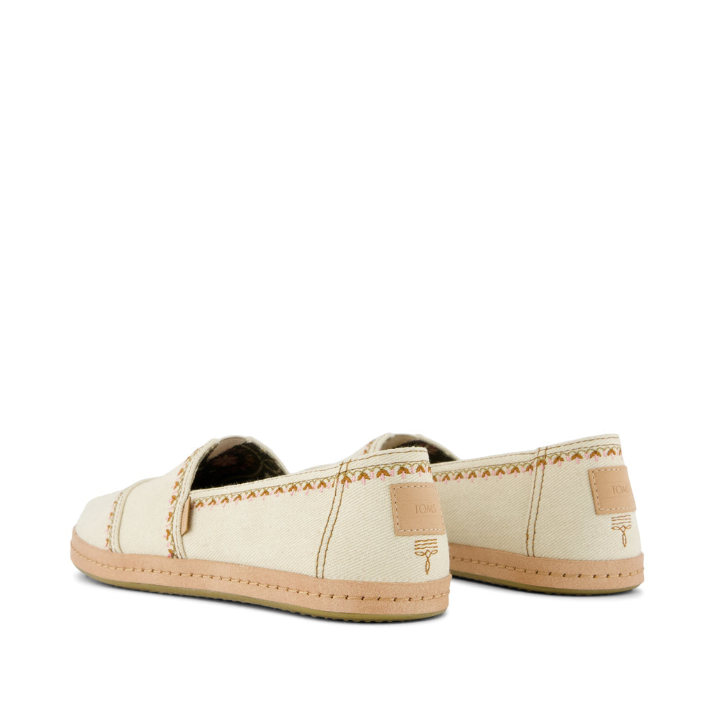 Alpargata Leather Wrap - Beige with Western Embroidery Back View