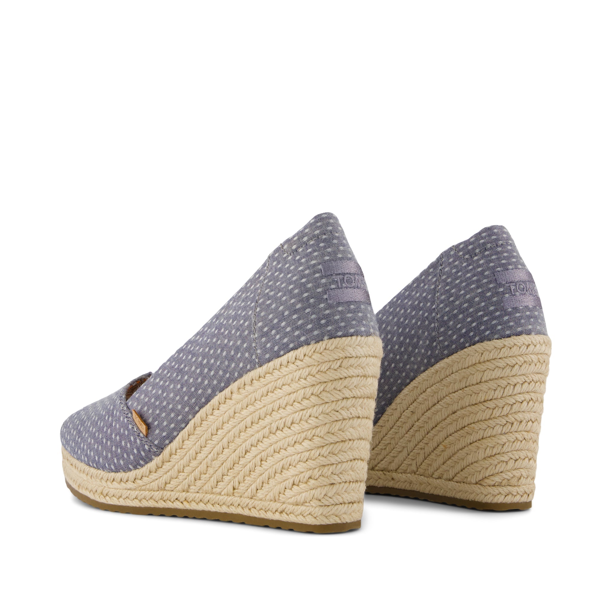 Essential Wedge - Niagara Mist Chambray Dot Back View