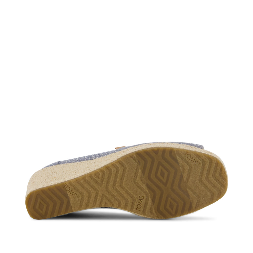 Essential Wedge - Niagara Mist Chambray Dot Bottom Sole View