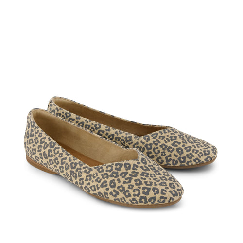 Gemma Flat - Beige Leopard Print Front View