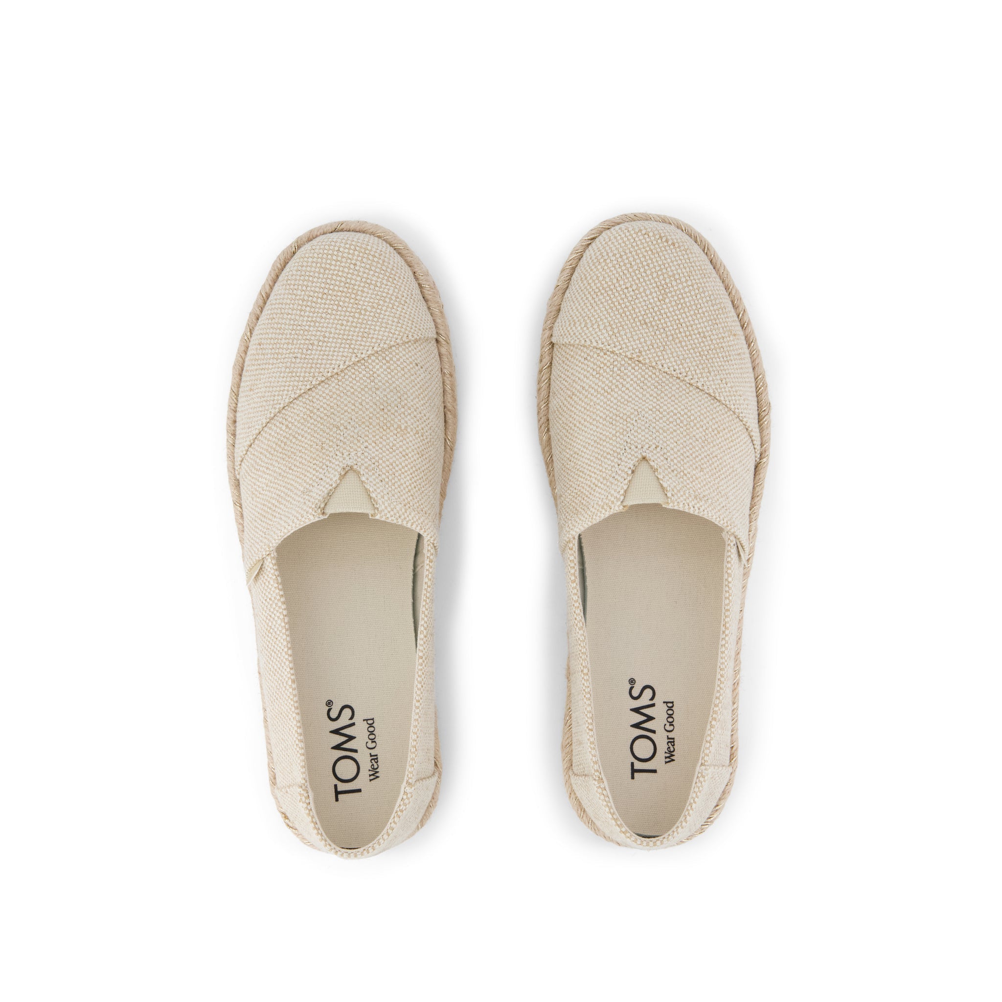 Alpargata Rope 2.0 Espadrille - Beige Glimmer Slub Canvas Top View