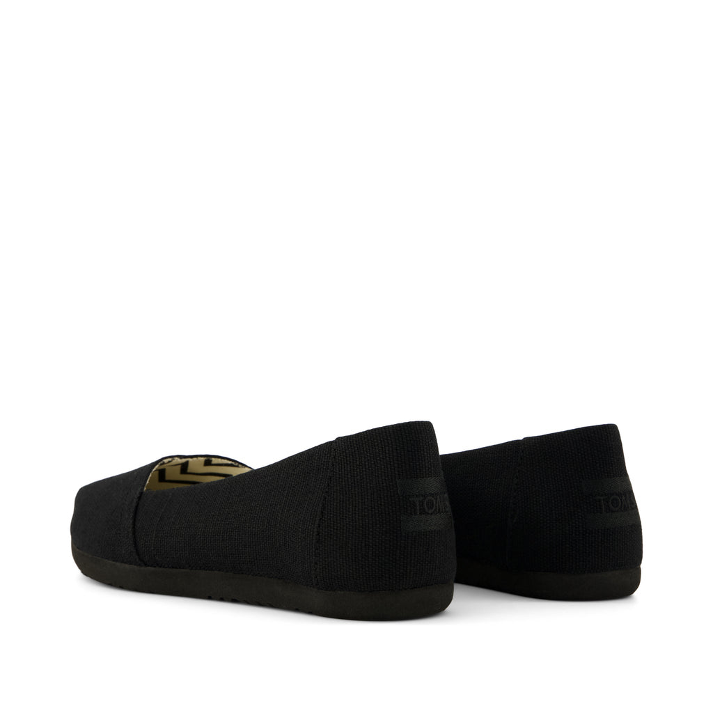 Alpargata Ballet Flat - All Black Heritage Canvas Back View