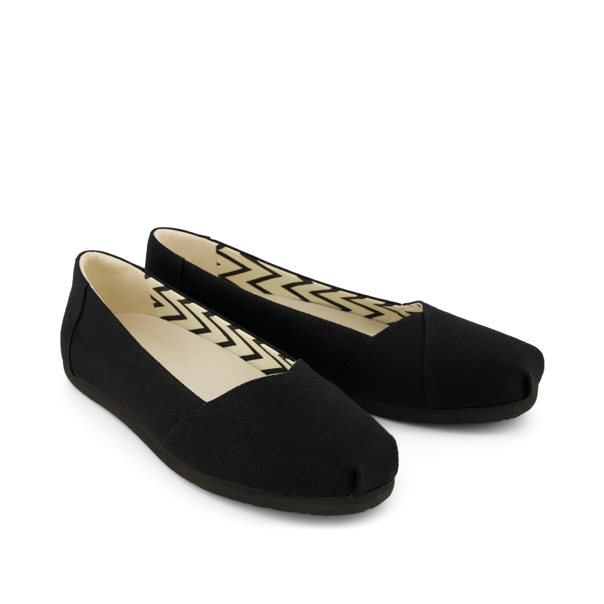 Alpargata Ballet Flat - All Black Heritage Canvas Front View