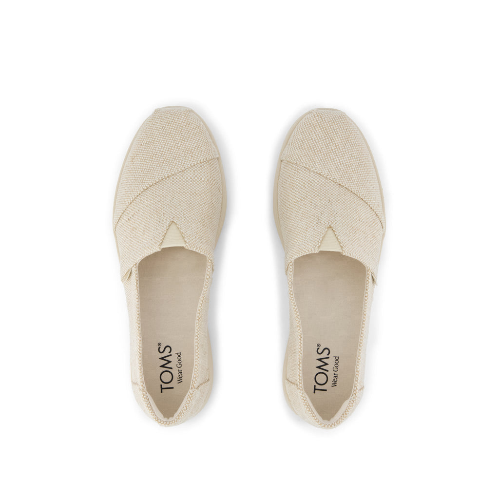 Alpargata Plus  - Beige Glimmer Slub Canvas Top View