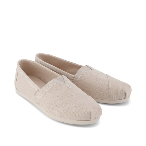 Alpargata Classic - Taupe Embroidered Heritage Canvas (changed from Soft Grey) Front View