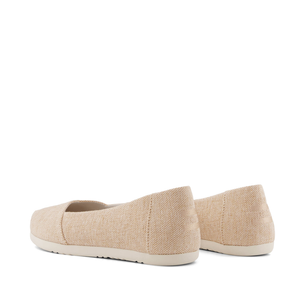 Alpargata Ballet Flat - Beige Sparkle Woven Back View