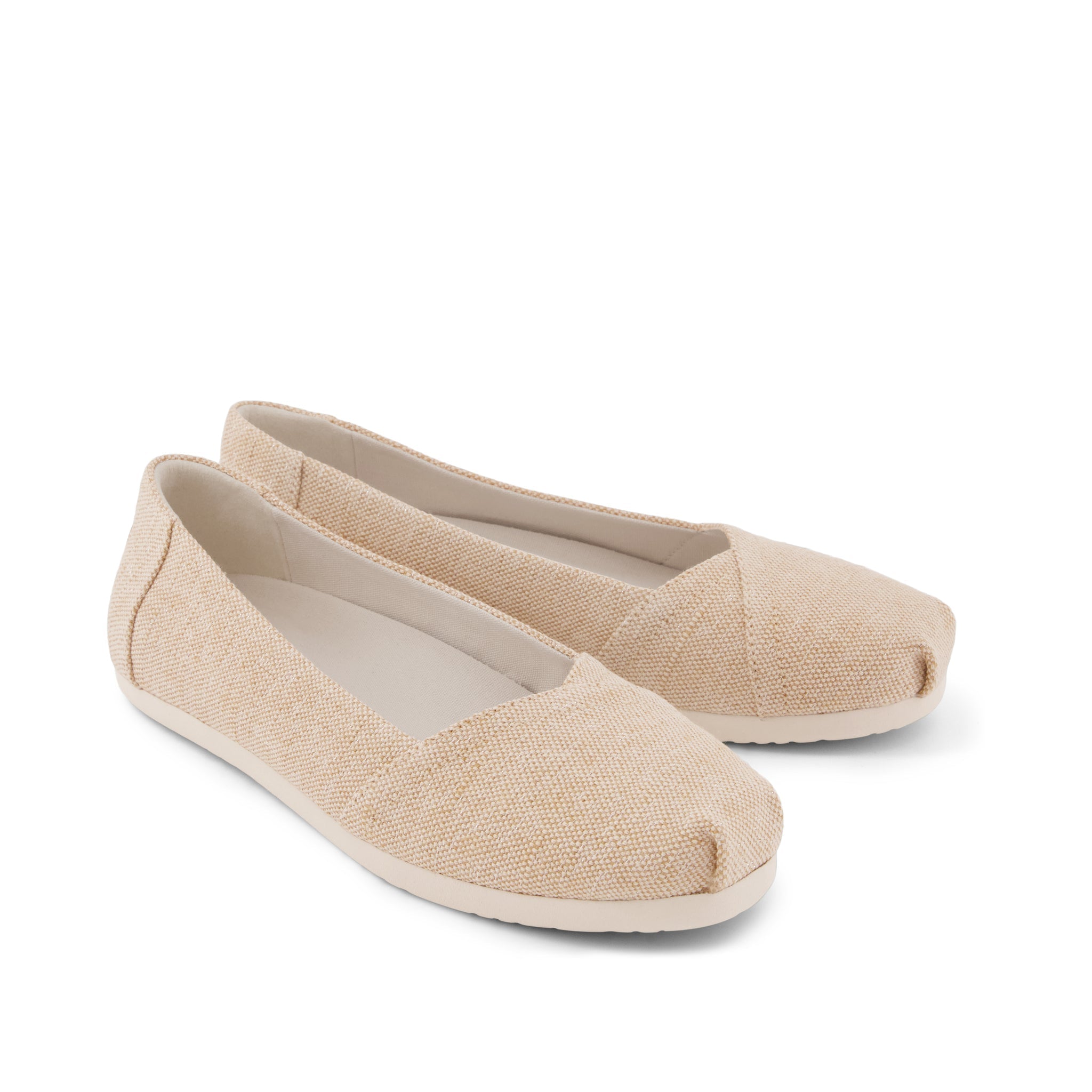 Alpargata Ballet Flat - Beige Sparkle Woven Front View