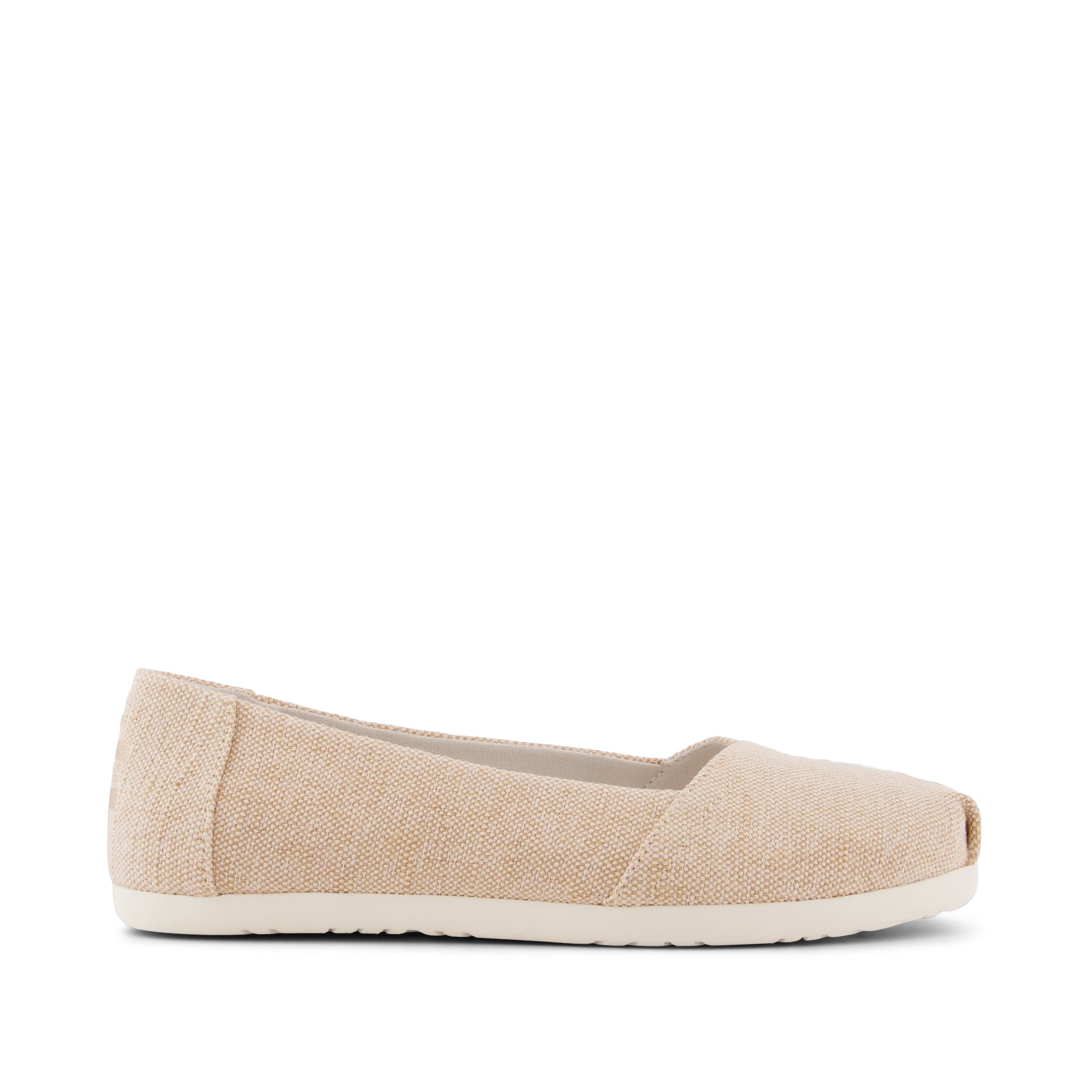 Alpargata Ballet Flat - Beige Sparkle Woven Side View