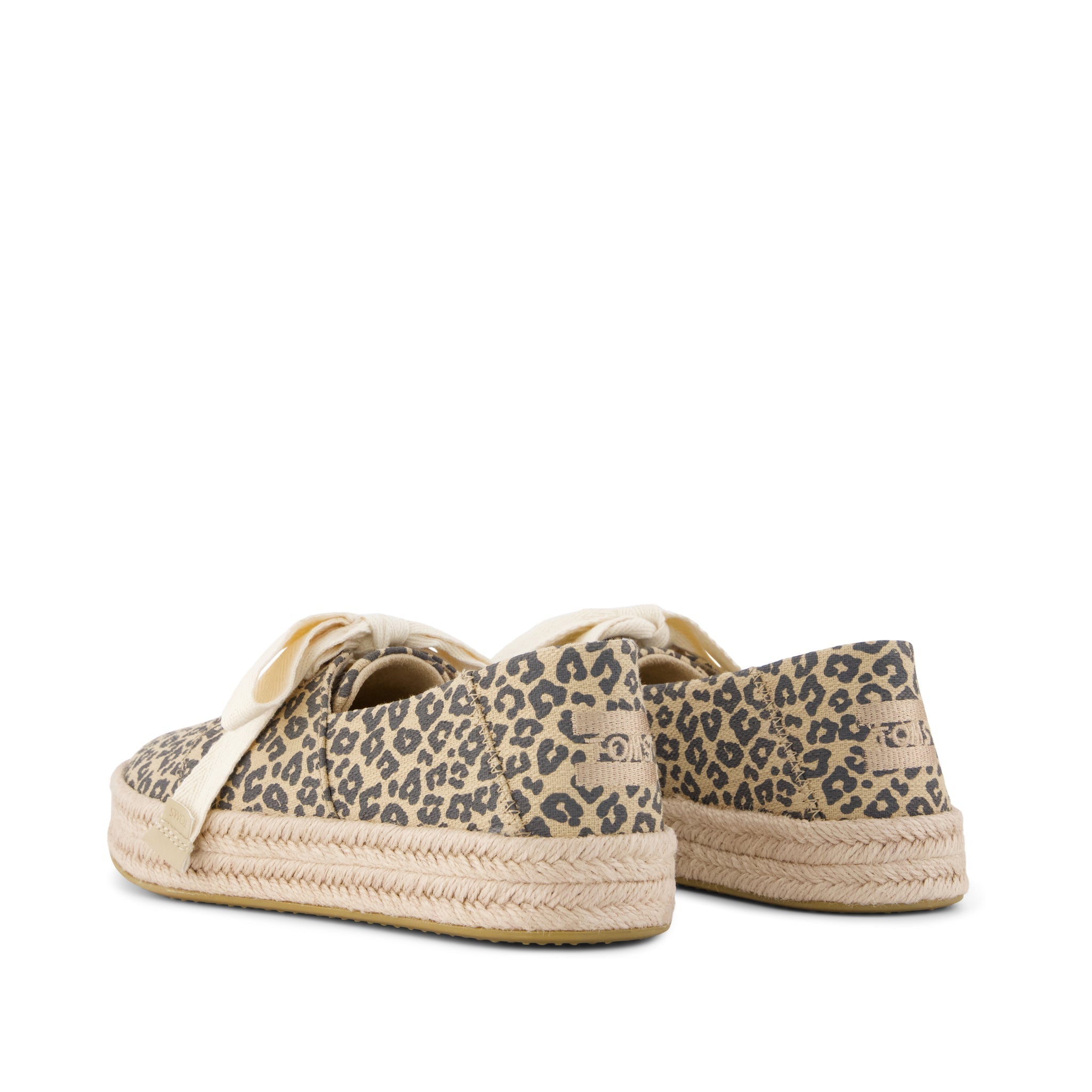 Carolina Lace-Up Espadrille - Natural Leopard Print (Spots) Back View