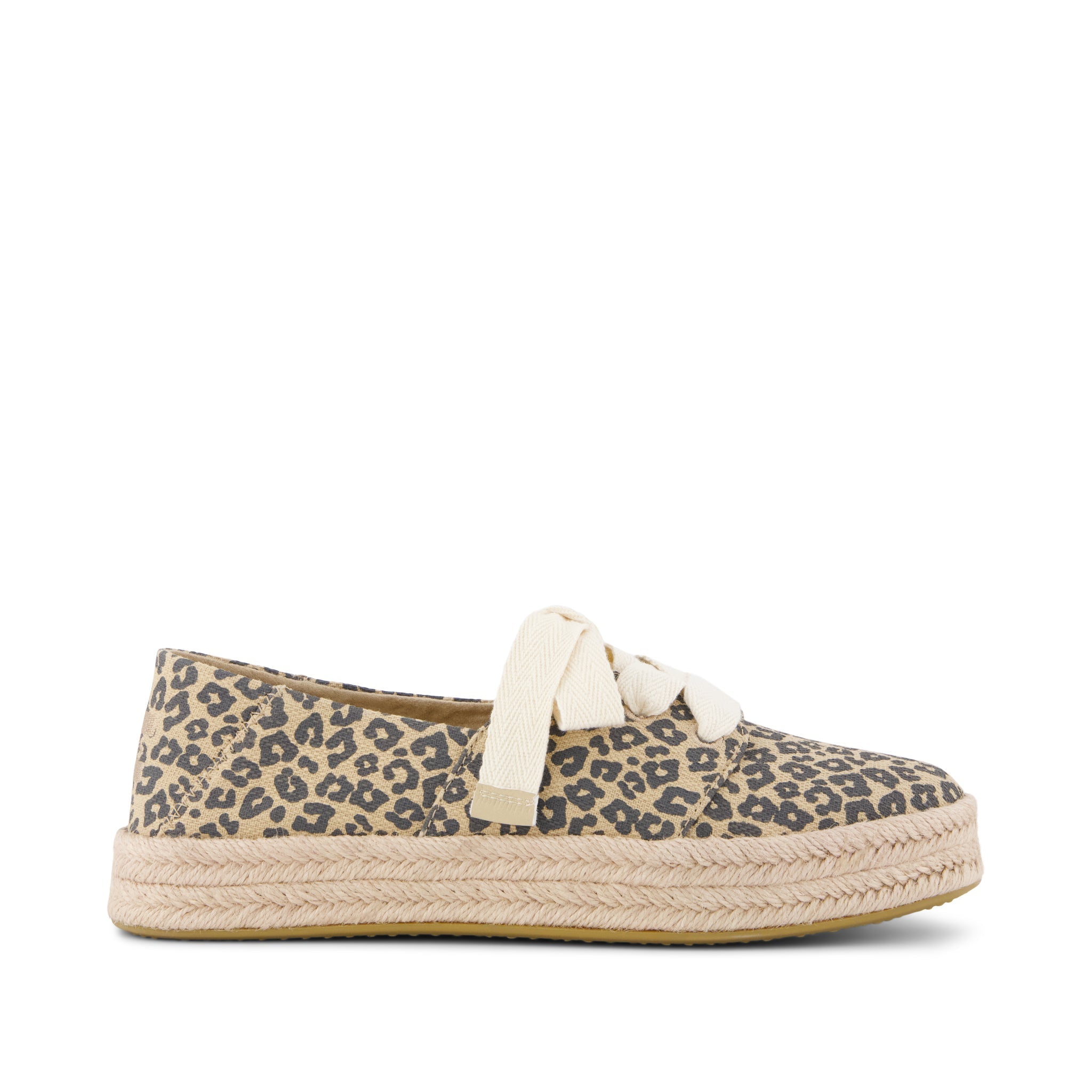 Carolina Lace-Up Espadrille - Natural Leopard Print (Spots) Side View