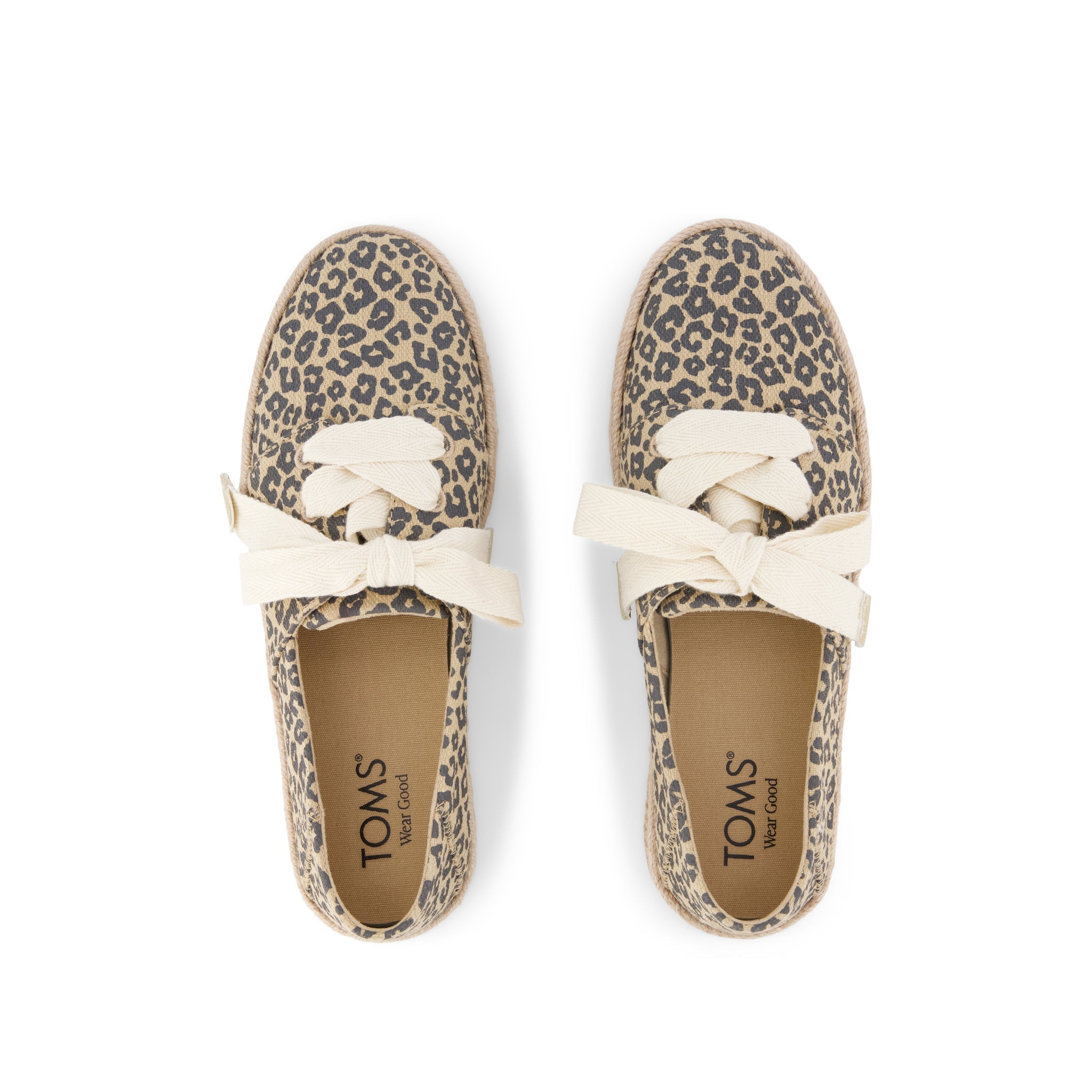 Carolina Lace-Up Espadrille - Natural Leopard Print (Spots) Top View