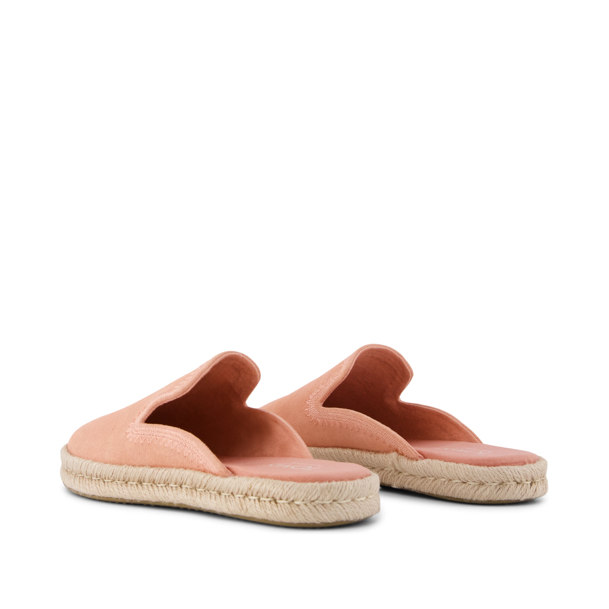 Santiago Mule Espadrille - Bloom Pink Suede with Embroidery Back View