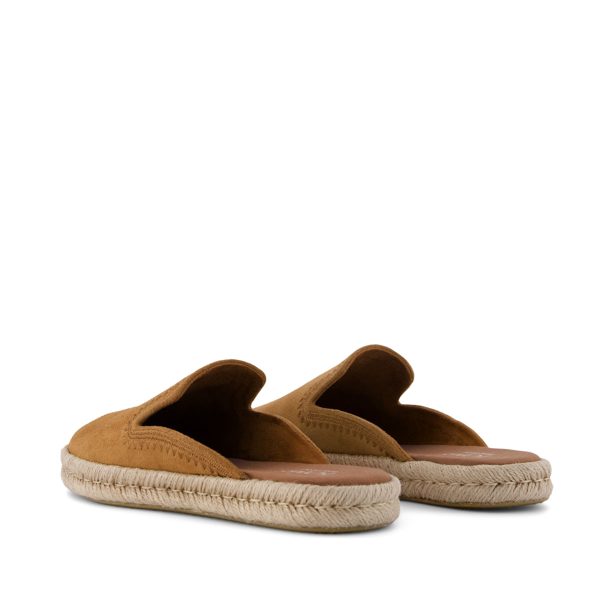 Santiago Mule Espadrille - Brown Sugar Suede with Embroidery Back View