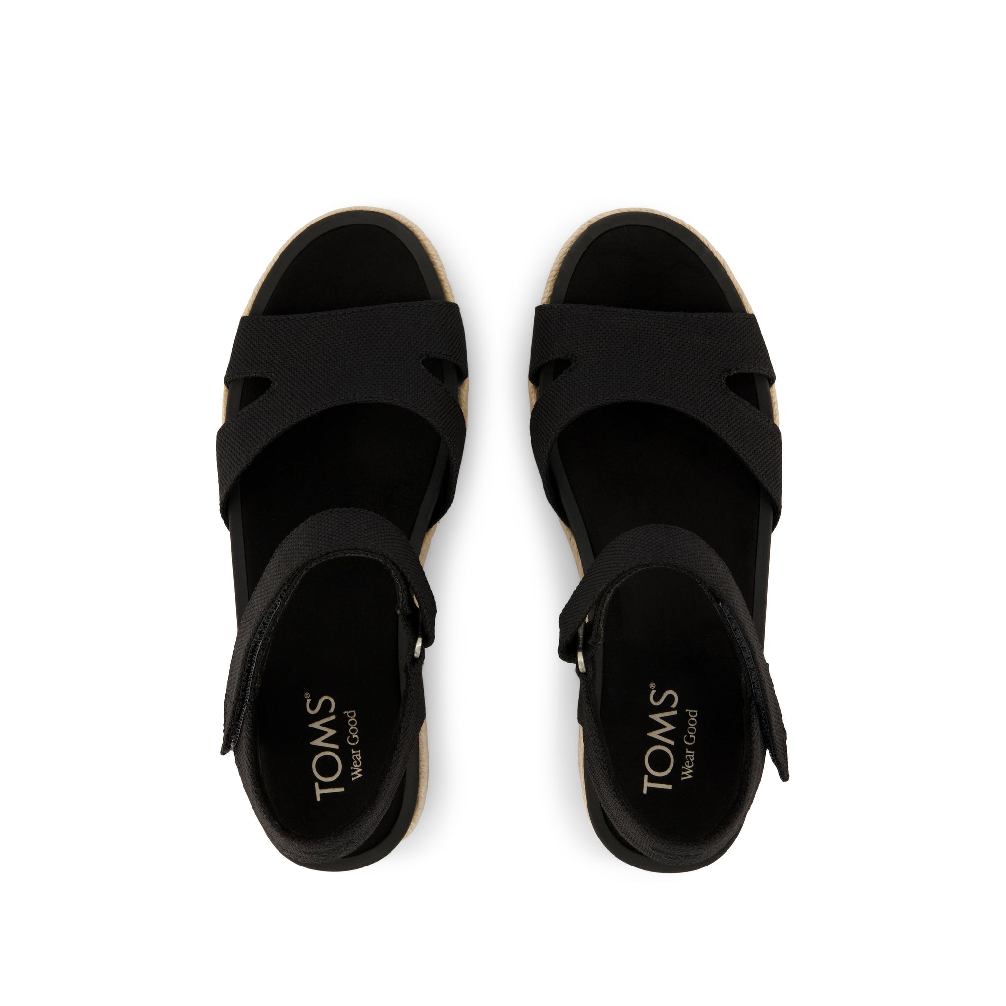Alana Wedge Sandal - Black Heavy Canvas Top View