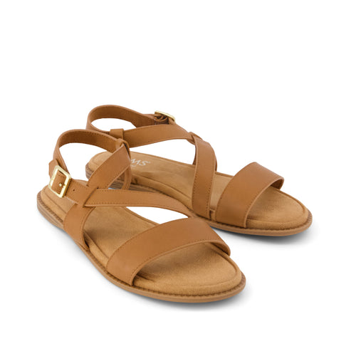 Mar Strappy Sandal - Brown Sugar Leather Front View