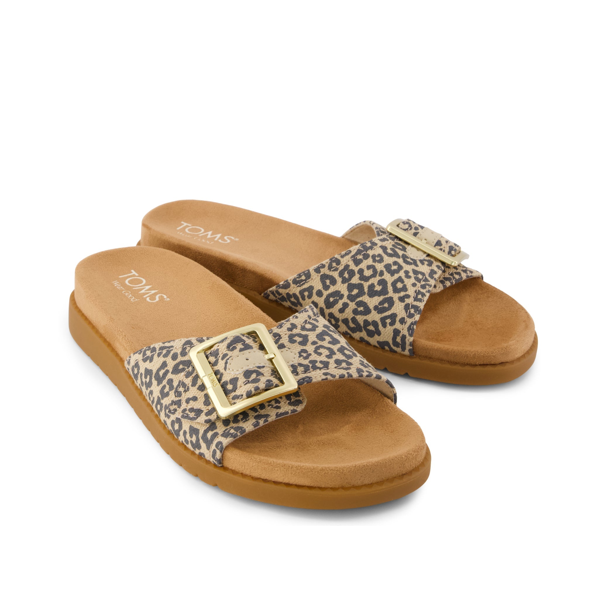 Marin Slide Sandal - Leopard Print Front View