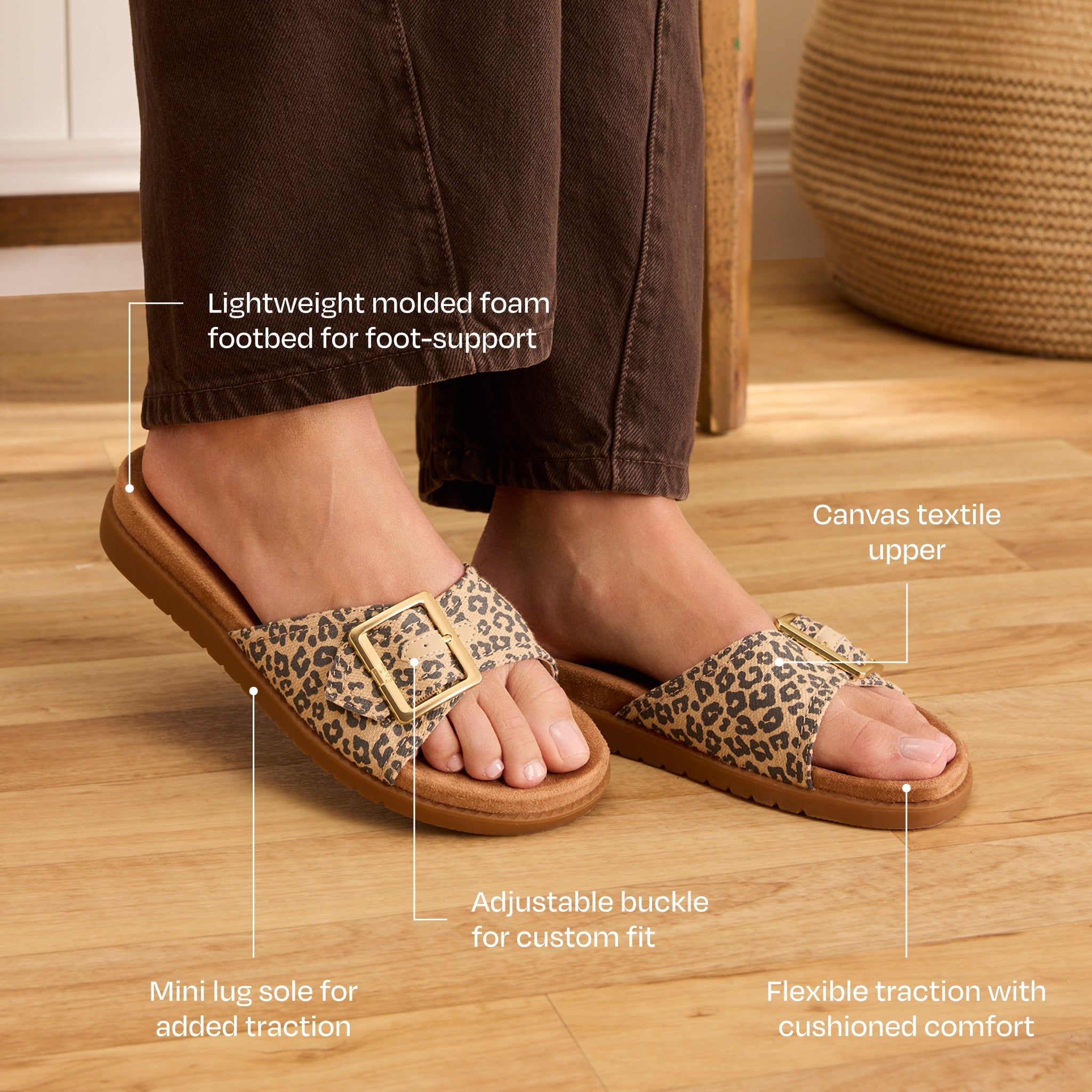 Sandales Marin Slide - Imprimé léopard beige