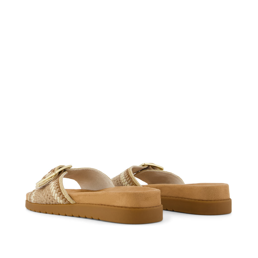 Marin Slide Sandal - Almond Crochet Back View