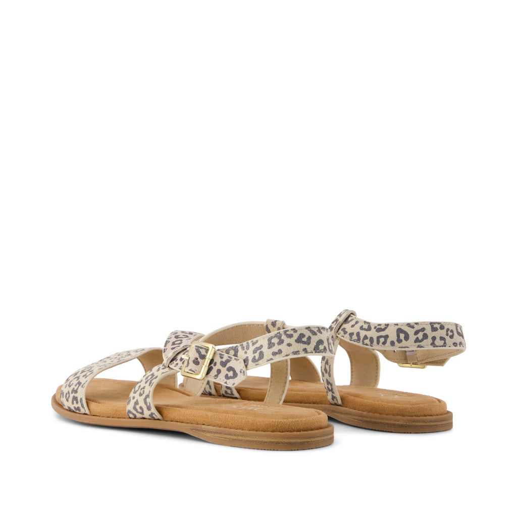 Mar Strappy Sandal - Leopard Print Suede Back View