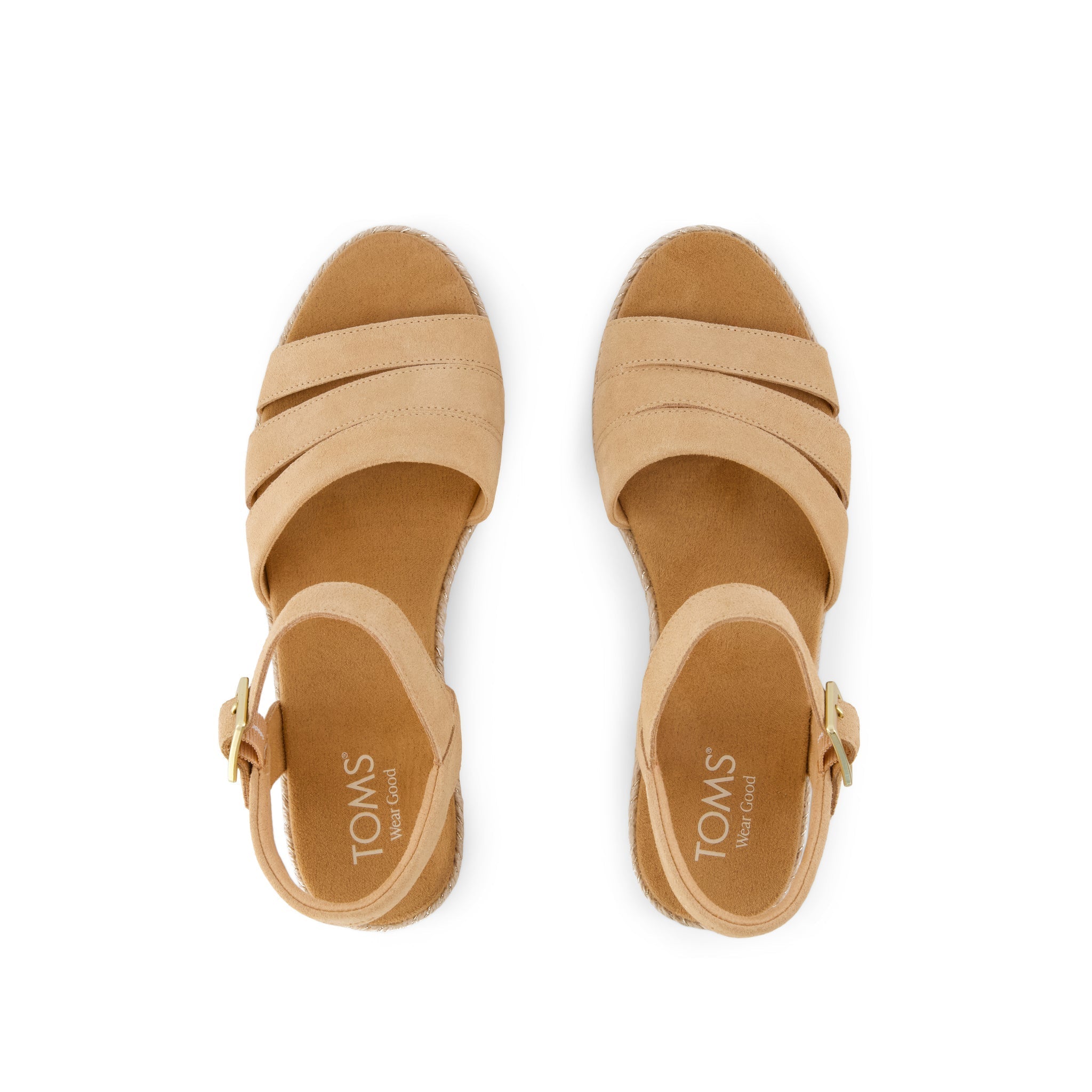 Julia Wedge Sandal - Honey Brown Suede Top View