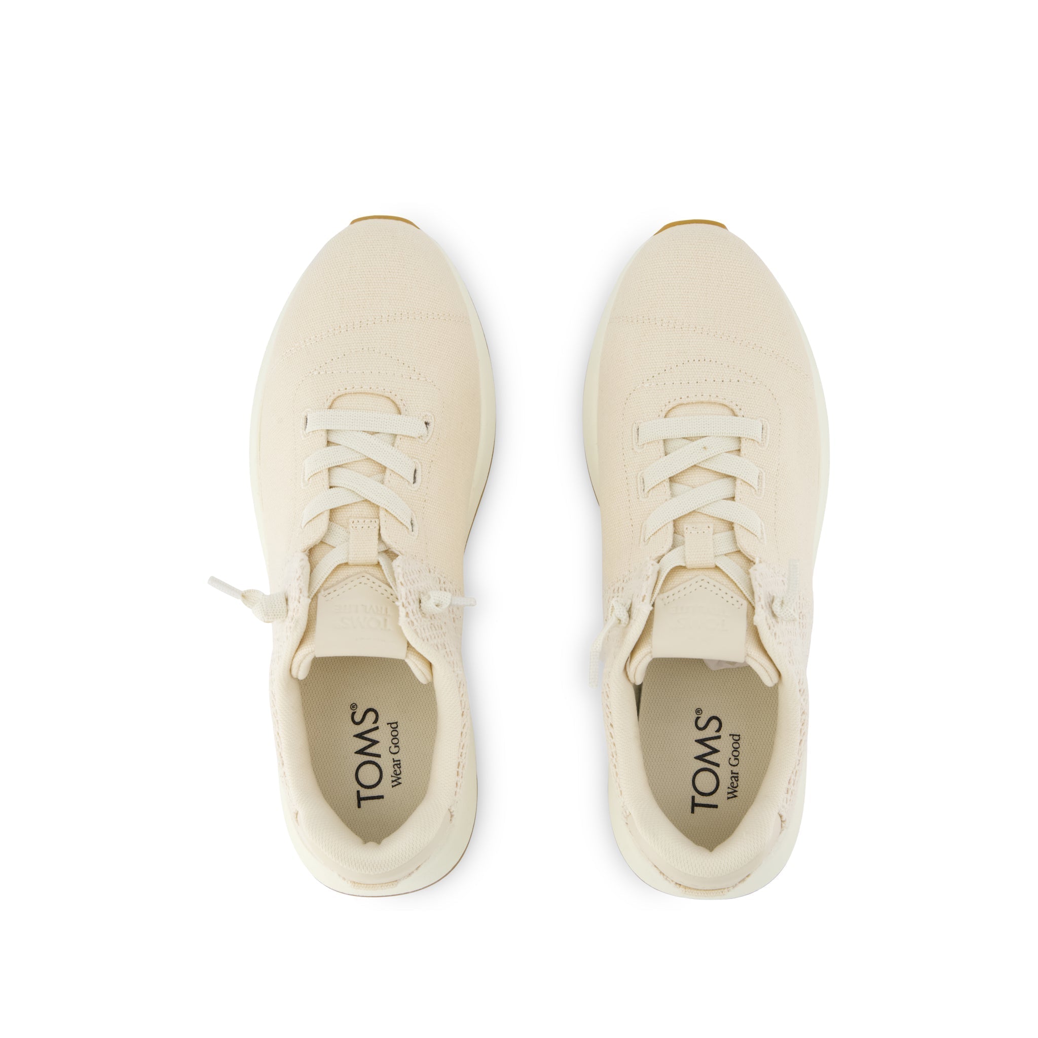 TRVL LITE Cabrillo Sneaker - Water Repellent Beige Canvas Mesh Top View