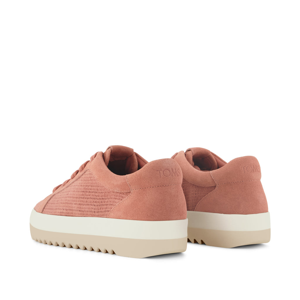 Rea Lace-Up Platform Sneaker - Bloom Mesh and Suede Back View
