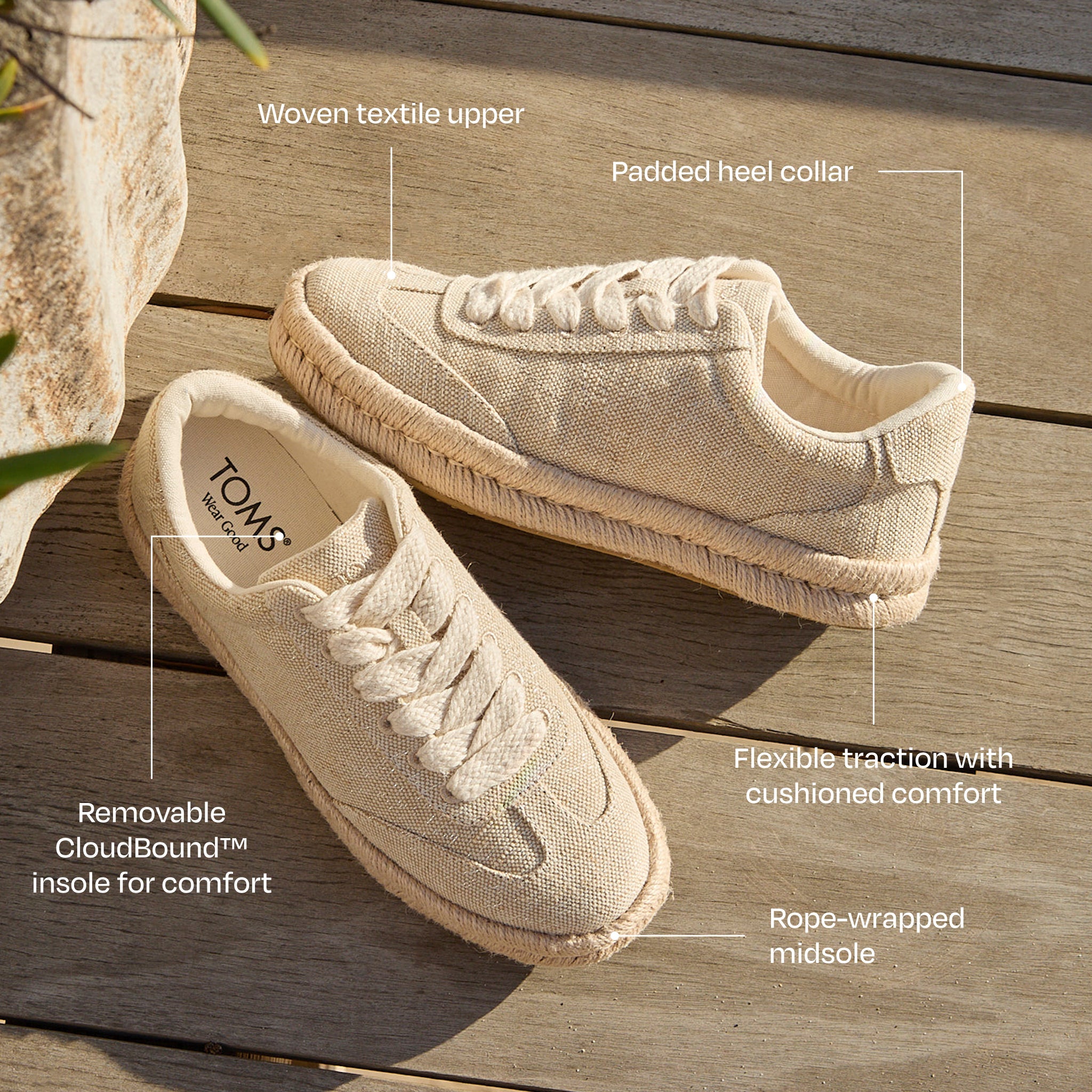 Jesse Espadrille Trainer - Beige Sparkle Woven