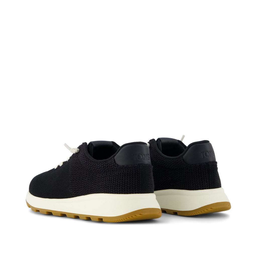 TRVL LITE Cabrillo Sneaker - Water Repellent Black Canvas Mesh Back View