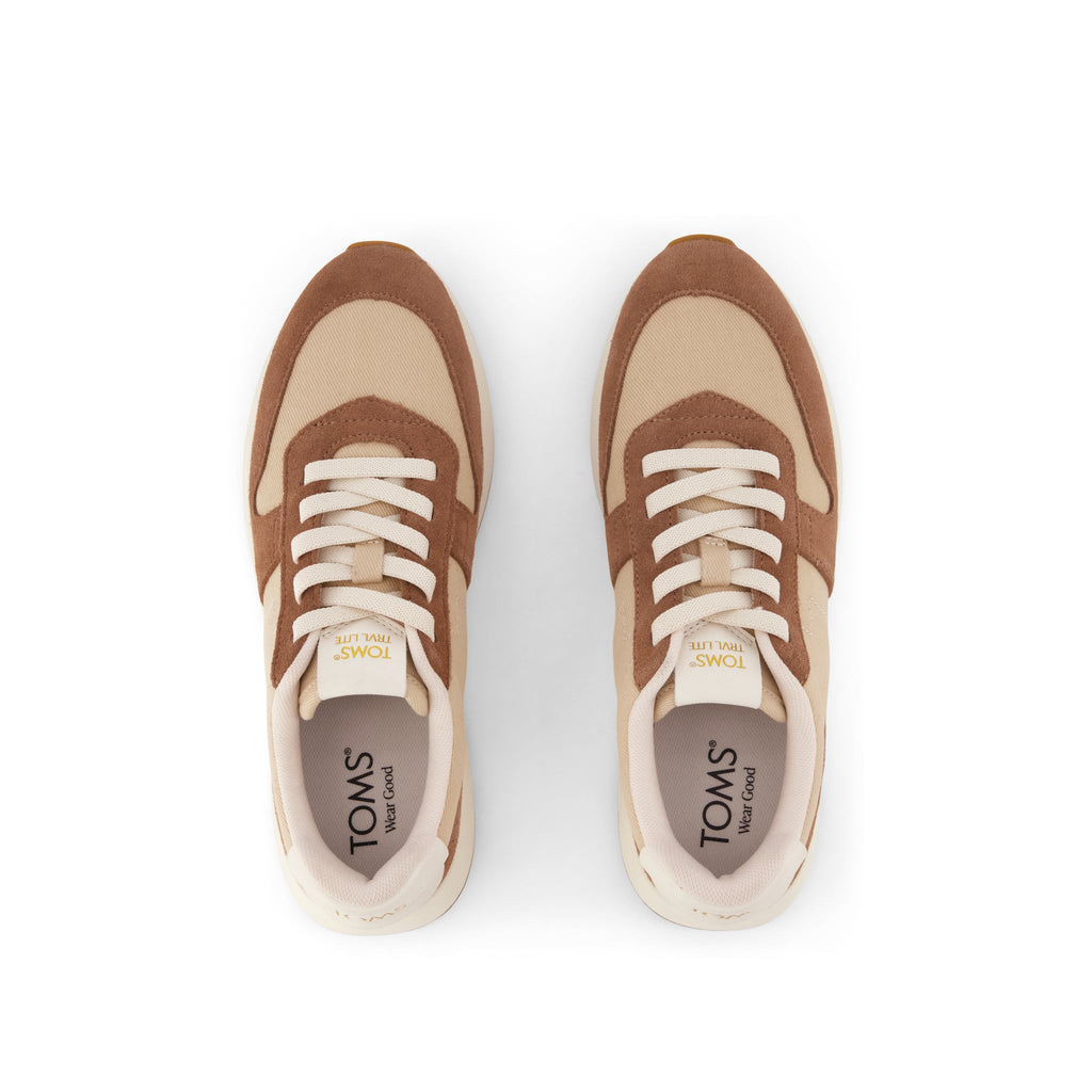 TRVL LITE Retro Runner Sneaker - Water Repellent Brown Sugar  Top View