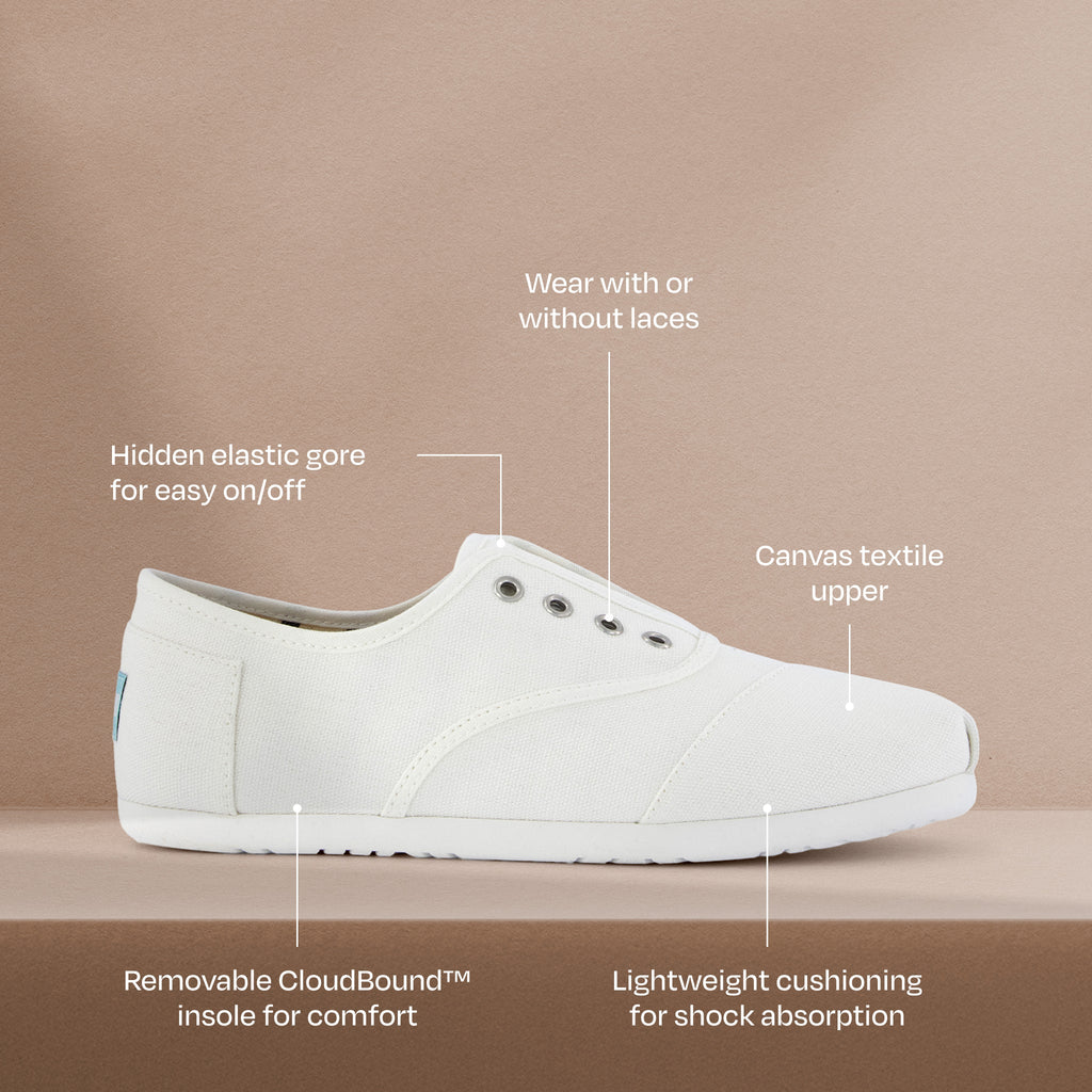 Basket Cordones Plus - Toile blanche