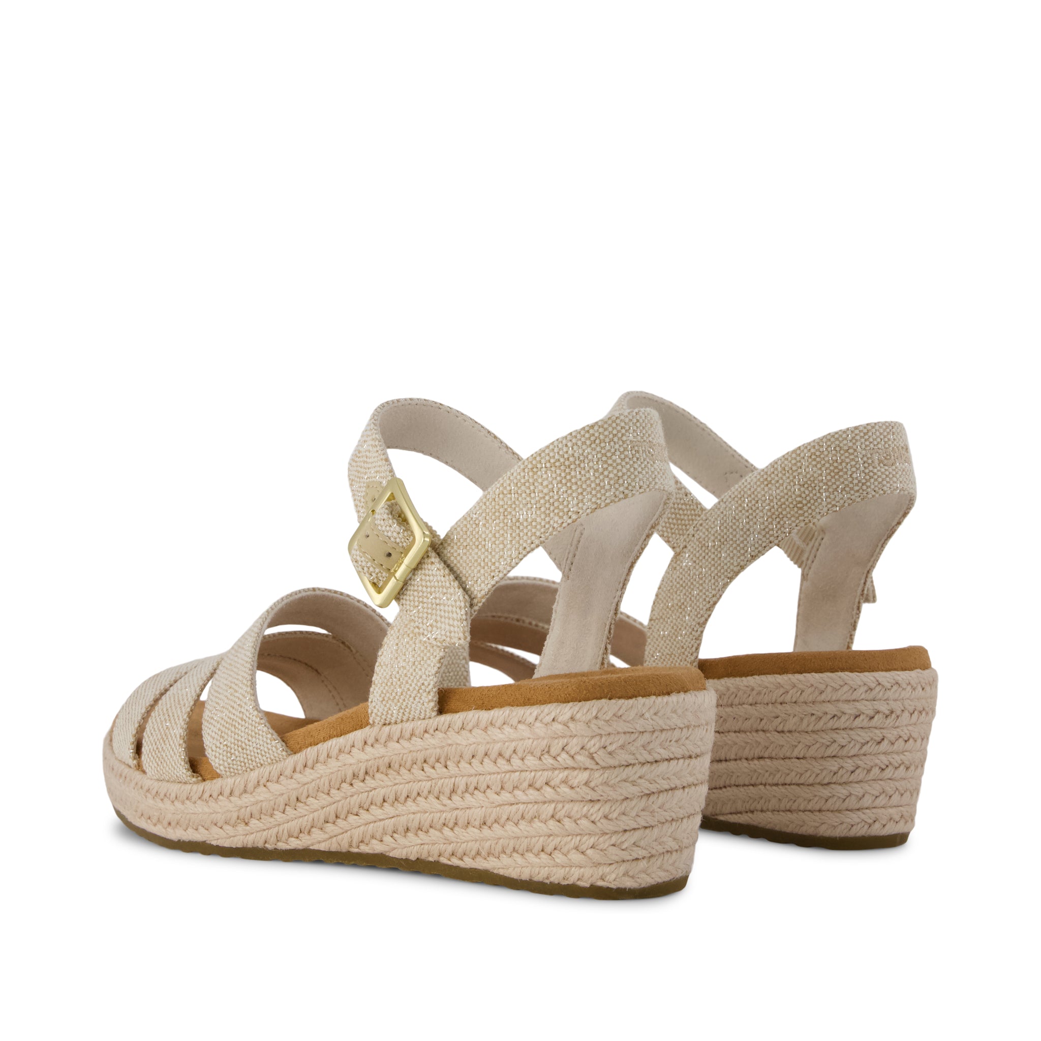 Julia Wedge Sandal - Champagne Sparkle Back View